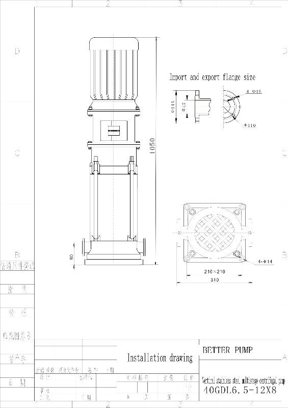 Vertical Inline pump parts portable fire pump