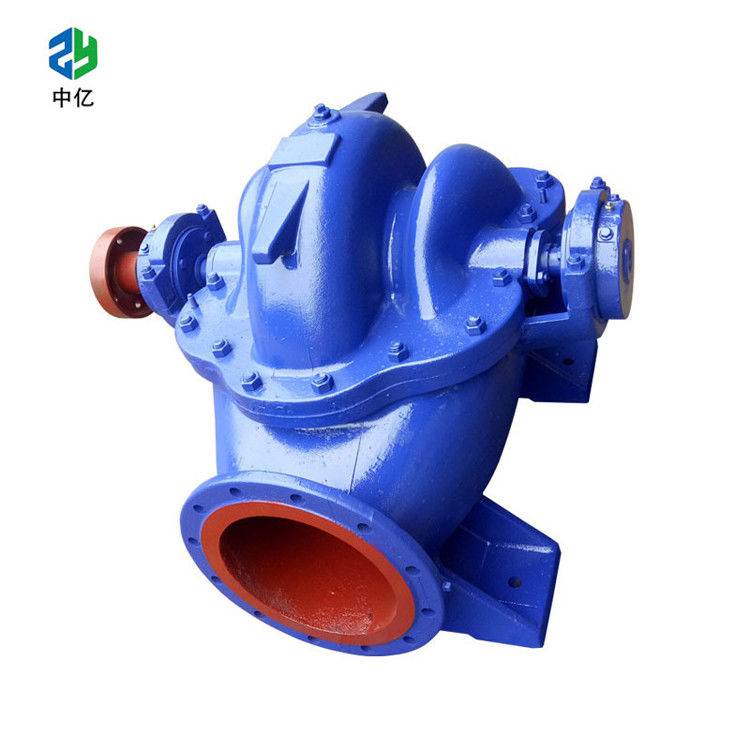 split case centrifugal pumple suction  with motors and engines material on cast iron blue color